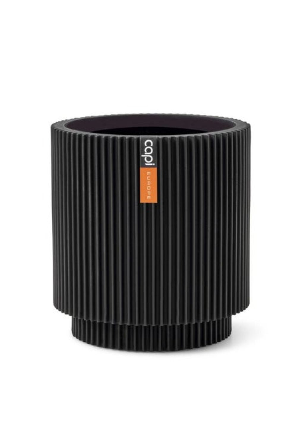 Capi Blumentopf Groove Cylinder 19x21 Schwarz