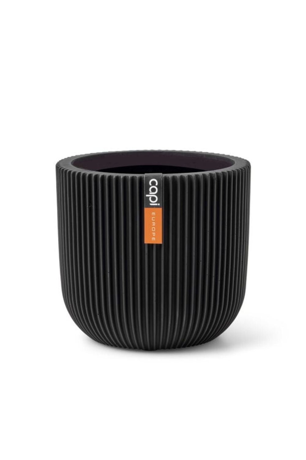 Capi Blumentopf Groove Kugel 17x15 Schwarz