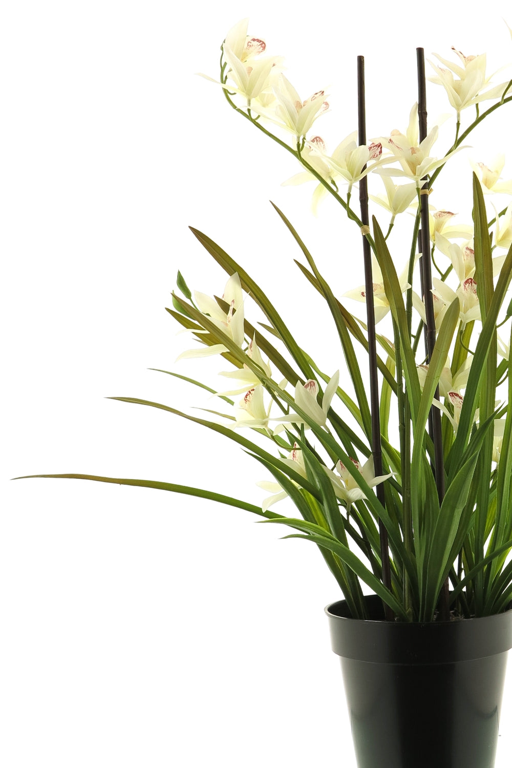 Künstliche Meadow Orchidee Creme Weiß 70 cm