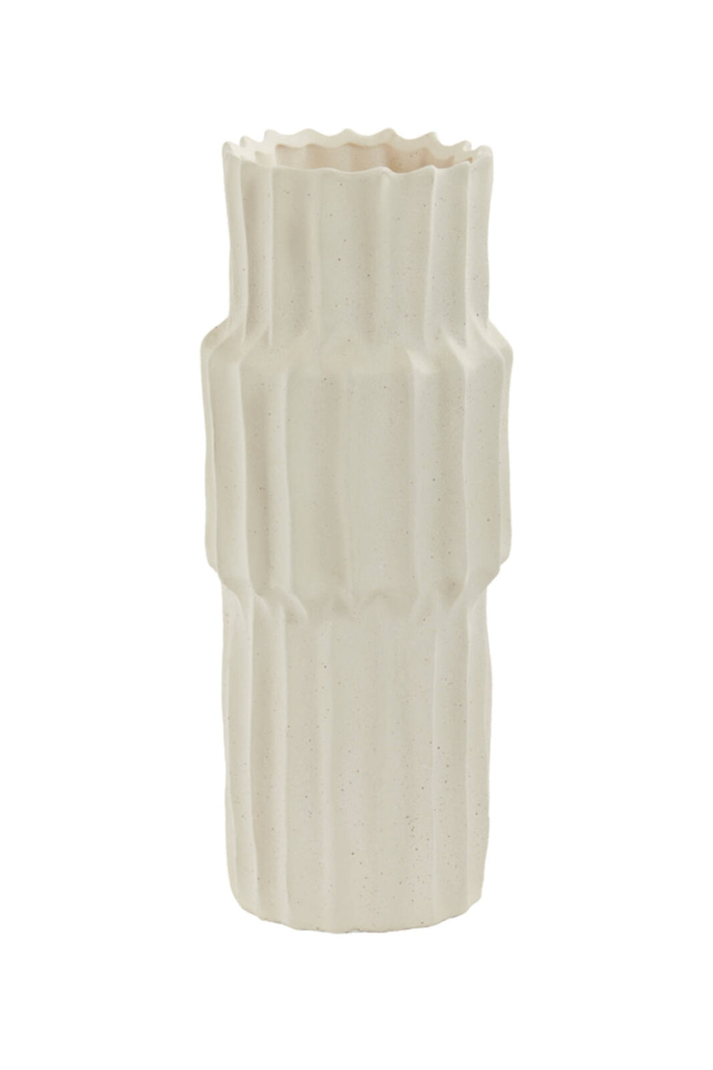Vase Longa 14,5×36cm Keramik Creme