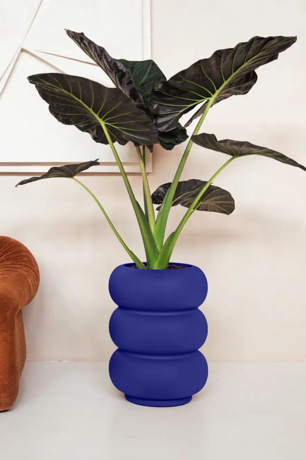 Blumentopf Elho Amber Roll High 58 cm Royalblau