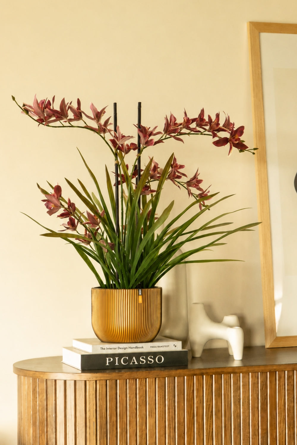 Künstliche Meadow Orchidee Tiefrot 70 cm