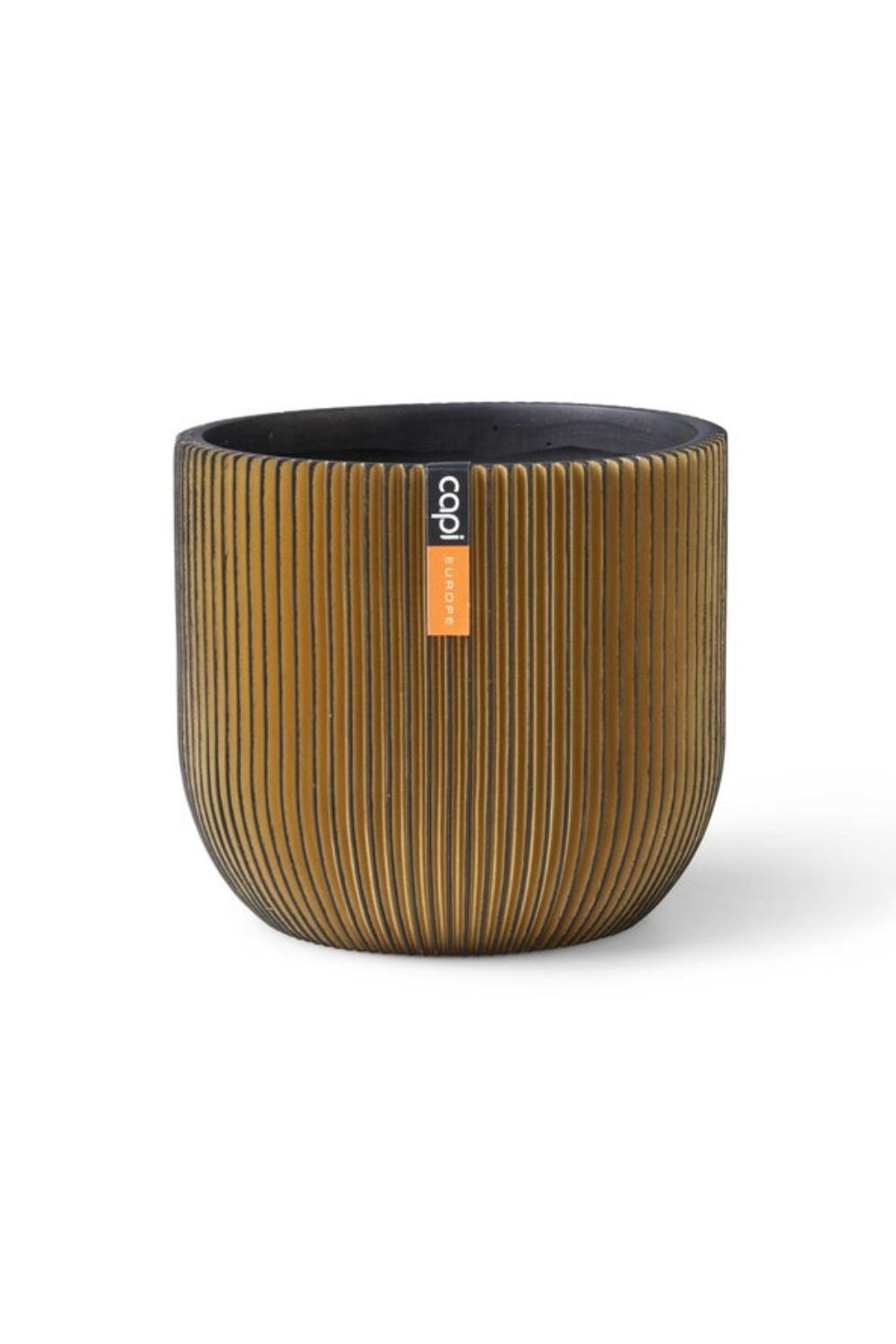 Capi Blumentopf Groove Kugel 14x13 Schwarz/Gold