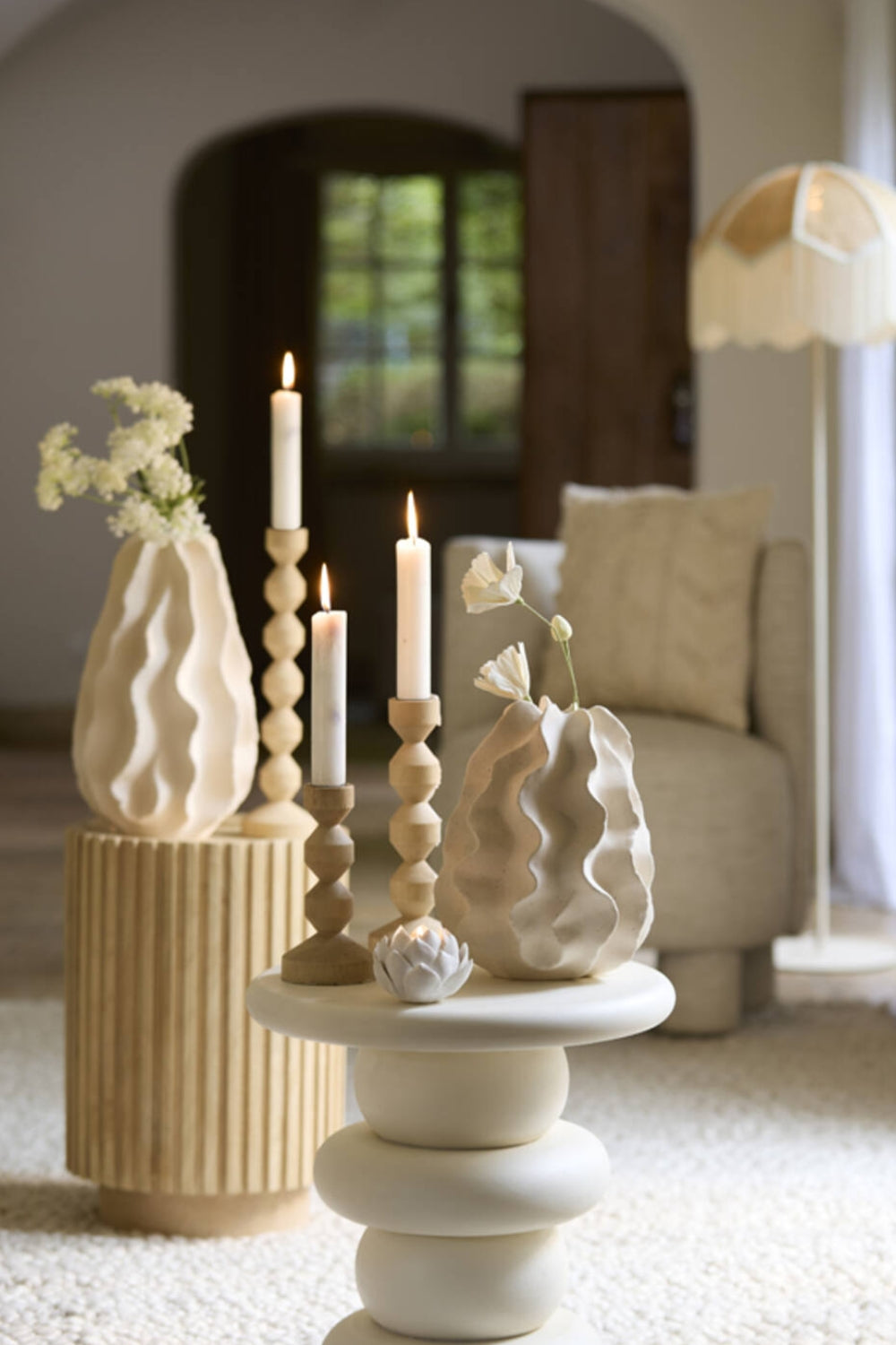 Vase Nelani 22x37,5 cm Keramik Creme