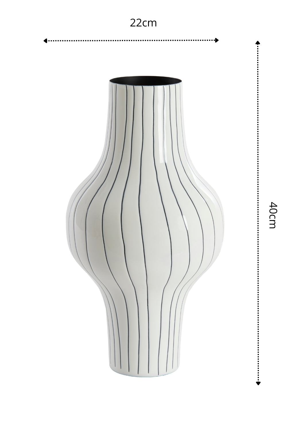 Vase Sindo 40x22 cm Weiß